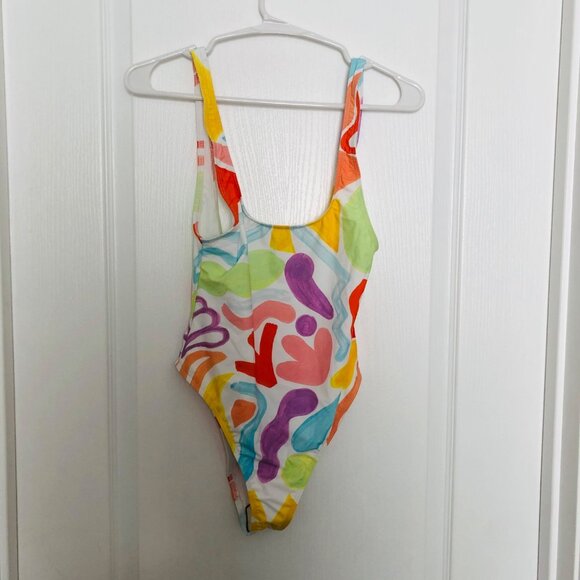 Desigual Women's Biki Arte One-Piece Swimsuit Size S Multicolor Abstract Print - Picture 1 of 8
